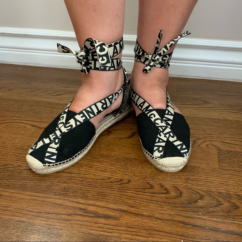 NWT Stella McCartney flat espadrilles logo ribbon